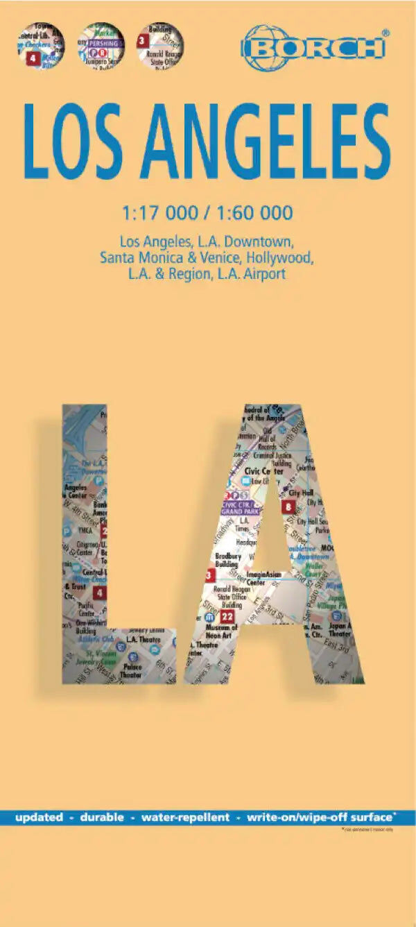 Plan plastifié - Los Angeles   Borch Maps