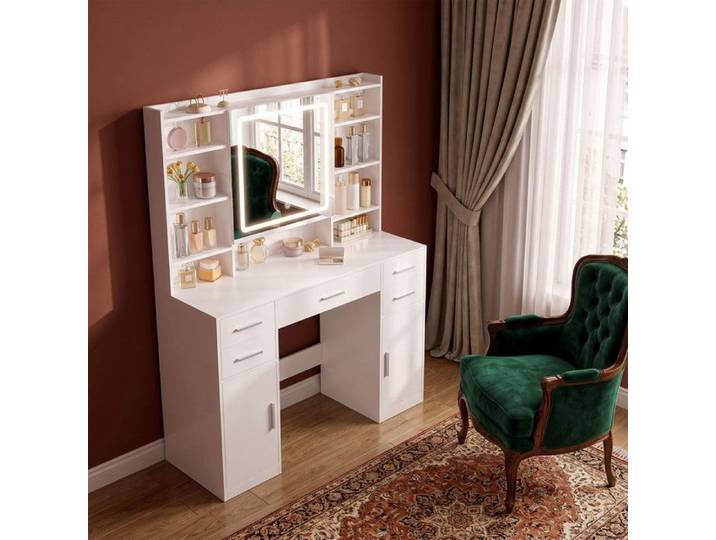 108 cm Coiffeuse avec Miroir et Lumières LED