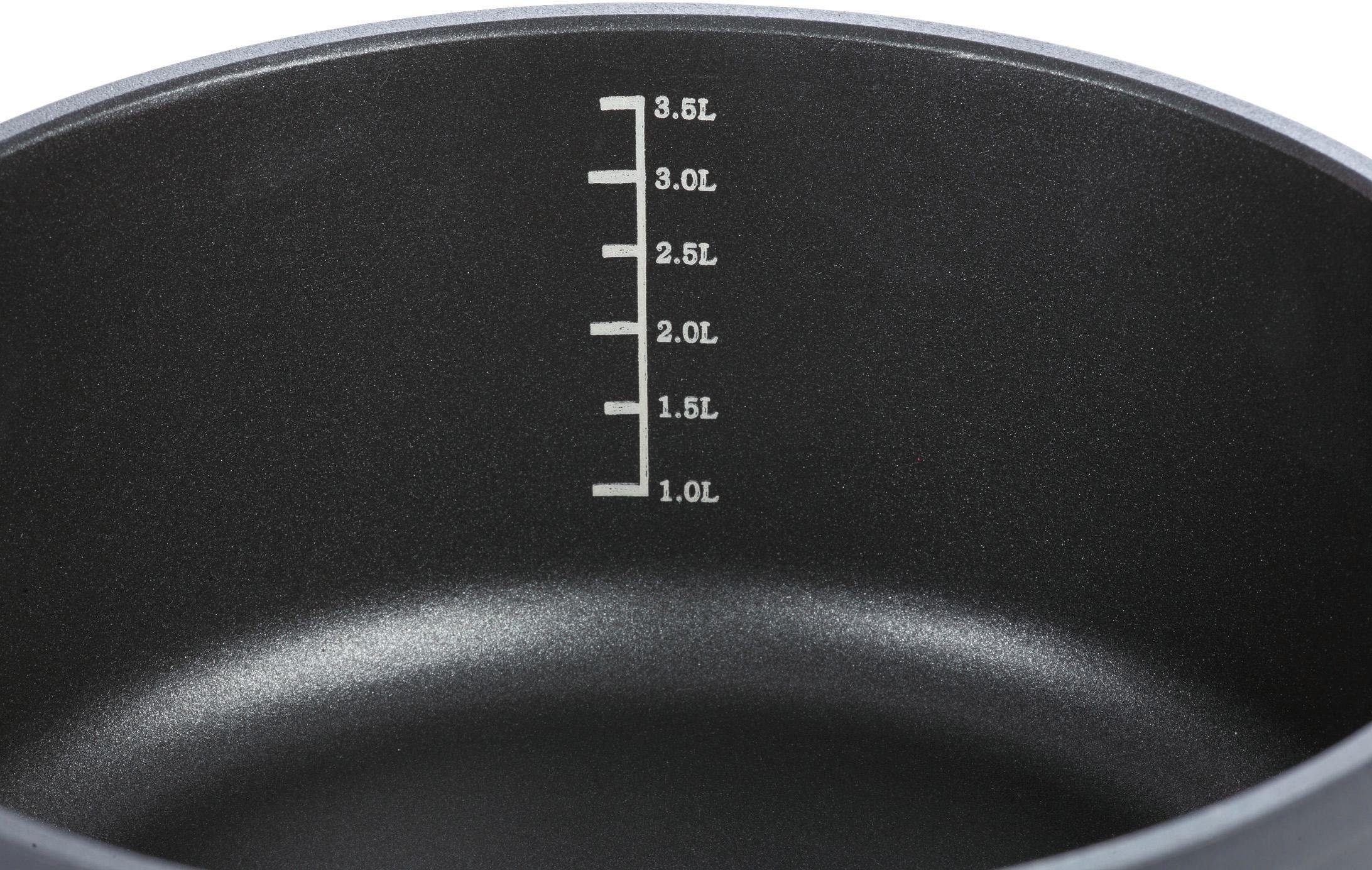 Kasserolle GSW "SilcoGuss noir", schwarz, H:9,5cm Ø:16cm, Töpfe, Kasserolle, Induktion
