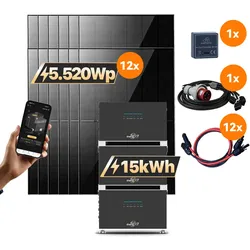 SunEnergyXT 500 PRO Trio PV-Speicher-Set 15 kWh | bis zu 7.200 W | 12 × 460 Wp | EV-Vorbereitung | F36-1