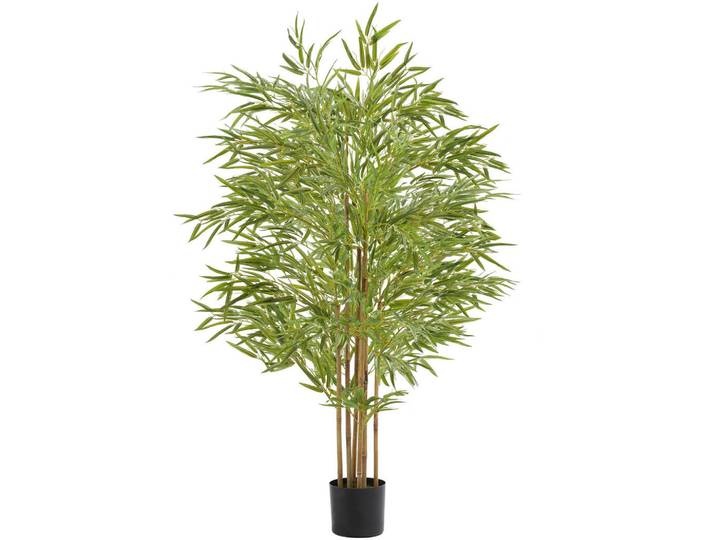 tectake Künstlicher-Bambusbaum Bambosa, stabiler Kunststoff-Blumentopf, grün, Grün, 150 cm, Dekoration, Blumen & Blumentöpfe, Kunstpflanzen