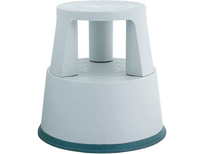 Q-Connect Tabouret à roulettes en plastique gris clair