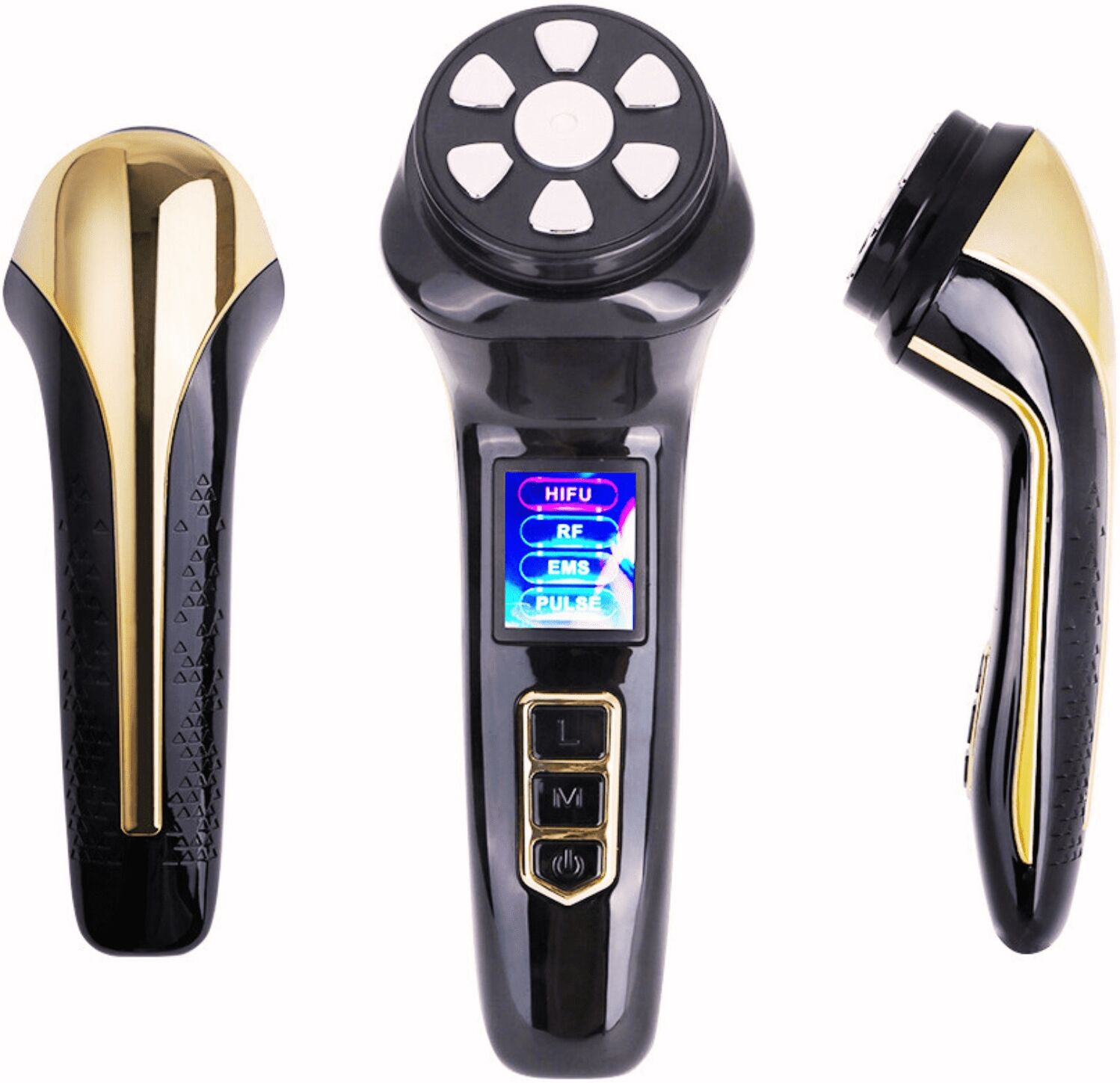 Drakefor Lote radiofrecuencia facial DKF- HIFU PRO MAX y crema DKF-ÁCIDO HIALURÓNICO 50ml. Negro / Dorado
