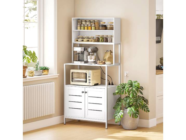 HOMCOM Étagère Cuisine Micro-Onde 80x42x171cm Blanc