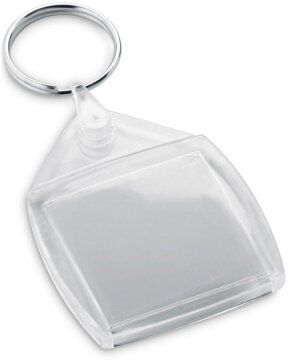 Portachiavi Bowen quadrato trasparente in plastica PS Personalizzate o neutre