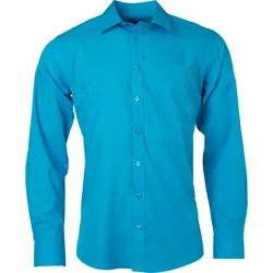 James & Nicholson Herren Popeline Hemd langarm JN678 turquoise S