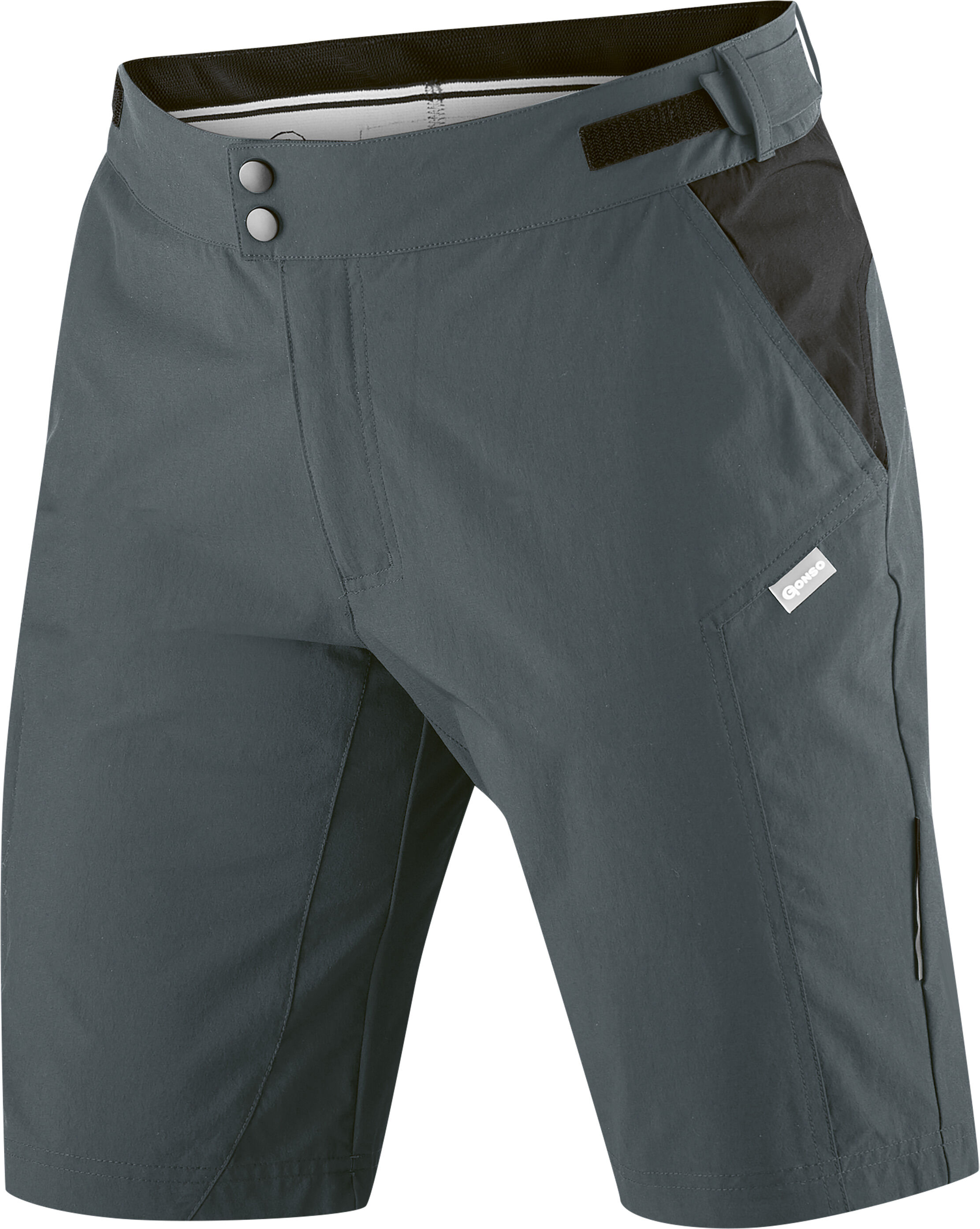 Fahrradhose GONSO "MUR", Damen, Gr. 5XL, Normalgrössen, grau (anthrazit), 90% Polyamid, 10% Elastan, Hosen Fahrradhose, MTB-Shorts aus elastischem, robustem Material anthrazit 5XL, Normalgrössen