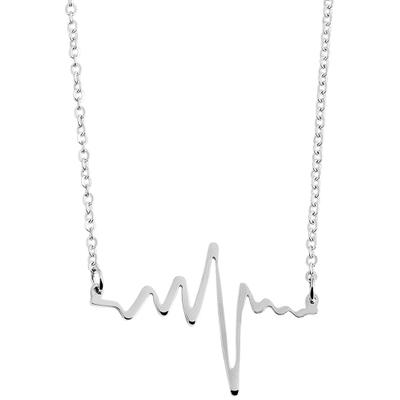 Kette mit Anhänger ADELIA´S "Damen Edelstahl Ankerkette Halskette mit Anhänger Herz", silber (silber, herz), Halsketten, Damen, unbekannt, Edelstahl