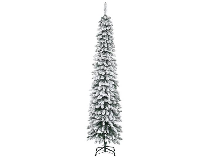 Homcom Künstlicher Weihnachtsbaum, 210 cm Christbaum mit 490 Spitzen für Weihnachten, Grün, Weiß, Kunststoff, Metall, 210 cm, Dekoration, Weihnachtsdekoration, Christbaum & Zubehör