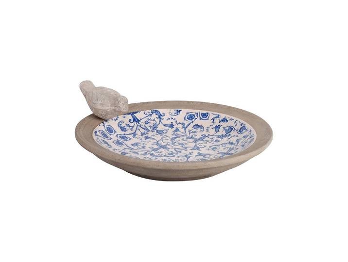 Vogeltränke ESSCHERT DESIGN Aged Ceramic , bunt, B:33,5cm H:10,8cm T:33,5cm, Keramik, Haustiertränken, Vogeltränke