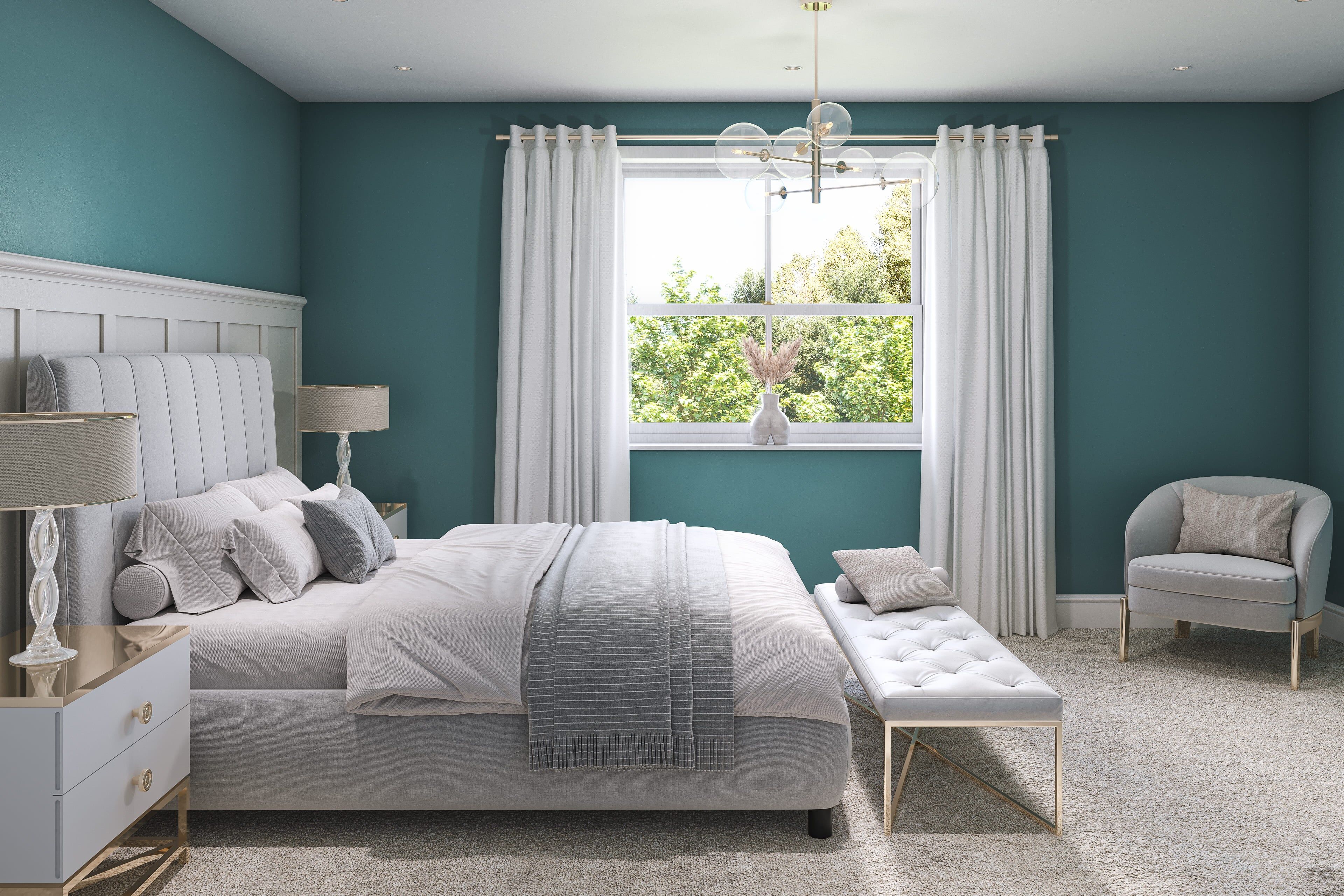 Hemway Wall Paint   Dark Teal Blue   Matt Emulsion Interior   Acrylic   Latex - Dark Teal Blue - 2.5L