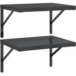 vidaXL Wandregale 2 Stk. 50x40 cm Schwarz Edelstahl