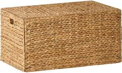 SOLHOME Judas Water Hyacinth Rectangular Brown Storage Trunk