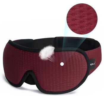 Uplifted Finds 3D Blackout Sleep Mask With Soft Padded Contour And Adjustable Strap red