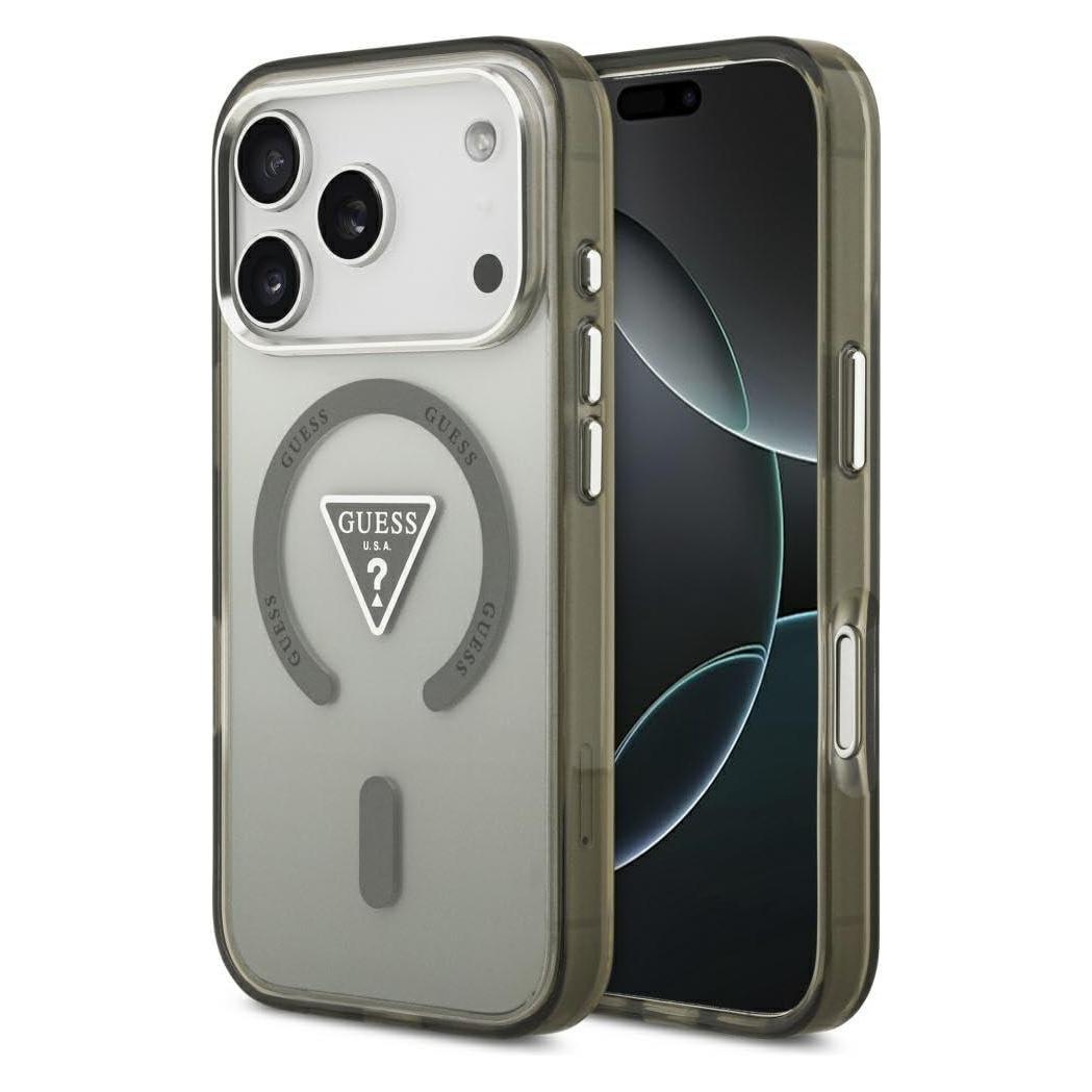Guess Case Magsafe IML Gradient Case With Print Triangle Logo & Silver Metal Camera Buttons For iPho (Apple iPhone 17 Pro Max) (GUHMP17XHGTMLCGA)