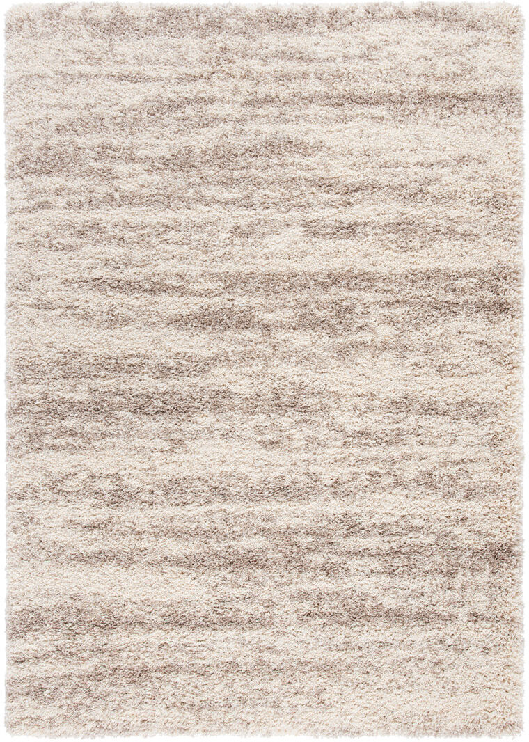 Borough Wharf Hudson Shag Striped Area Rug In Ivory / Beige Ivory;Beige Rectangle 91 x 152 cm
