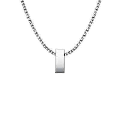 Kette mit Anhänger DIESEL "Schmuck Geschenk Edelstahl Halsschmuck Halskette D Logo", silber (edelstahlfarben, rot), Halsketten, Damen, Edelstahl, L: 55 B: 2mm, glänzend, Emaille, B:2mm