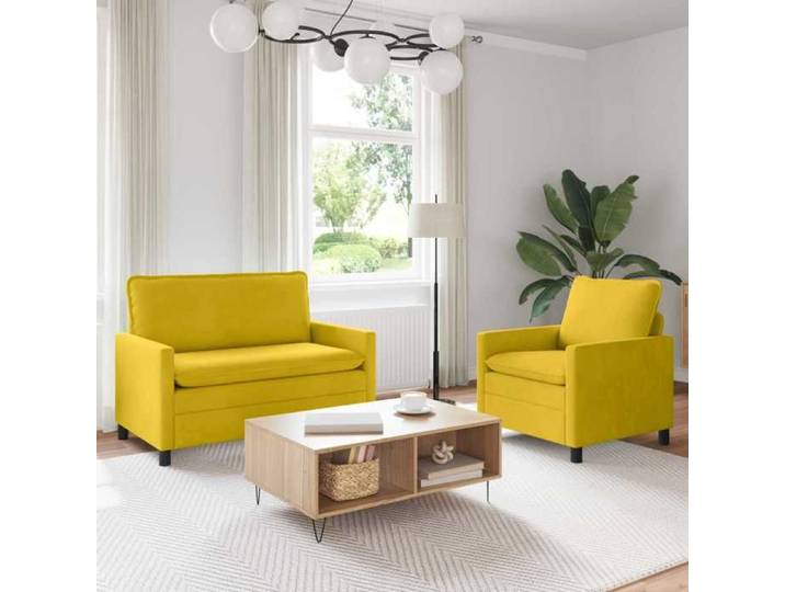 Ensemble de Canapés 2 pc Jaune Velours 3417031
