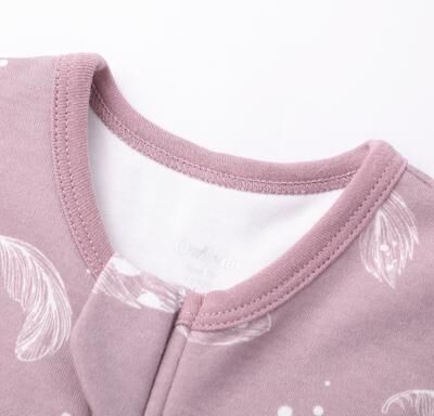 Owlivia 100% Organic Cotton 1.0 Tog Sleeping Bag with Legs Sleeveless Wearable Blanket- Feather Mauve