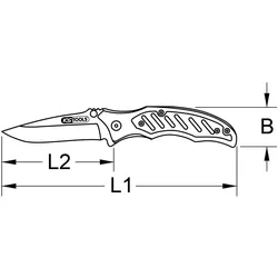 KS TOOLS Klappmesser mit Arretierung und Gurtschneider - 907.2220