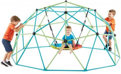 Vevor Klimkoepel Geometrisch Klimrek met Schommel, Multicolour, Breedte: 305 cm