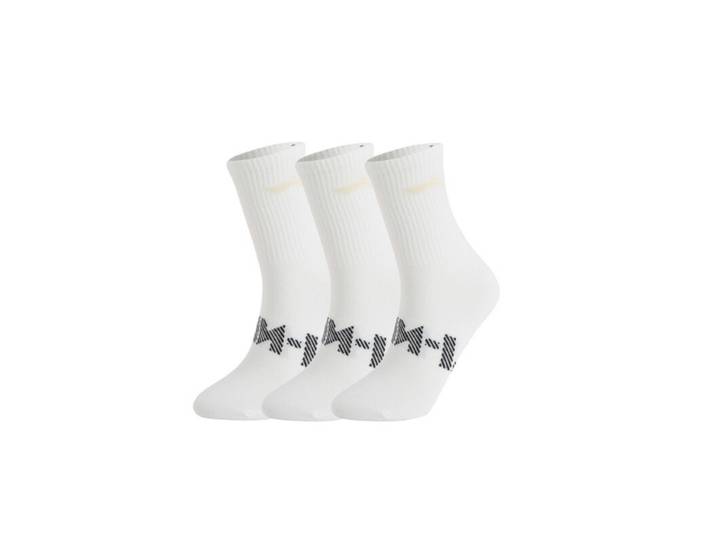 LI-NING Chaussettes hautes 3 paires Blanc neuf/Blanc neuf/Blanc neuf L AWTV007-2H
