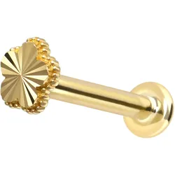 14 Karat Gold Labret mit Innengewinde BLUME