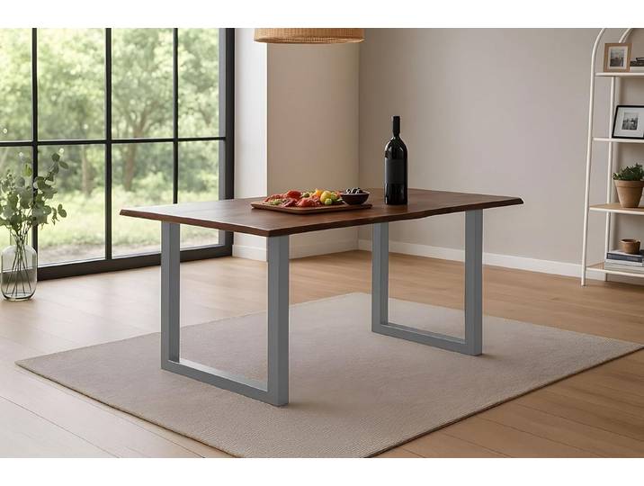 SAM® Baumkantentisch Roxette, Akazienholz, Baumkante, Metallgestell verschiedene Formen