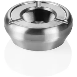 15x Windaschenbecher Ø 9,5 cm Edelstahl silber Höhe: 3,5 cm Tisch Aschenbecher
