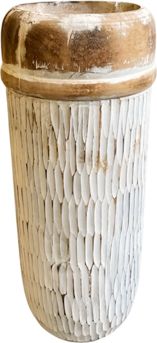 Decoratieve Pot met Carved Design, Hoogte: 50 cm
