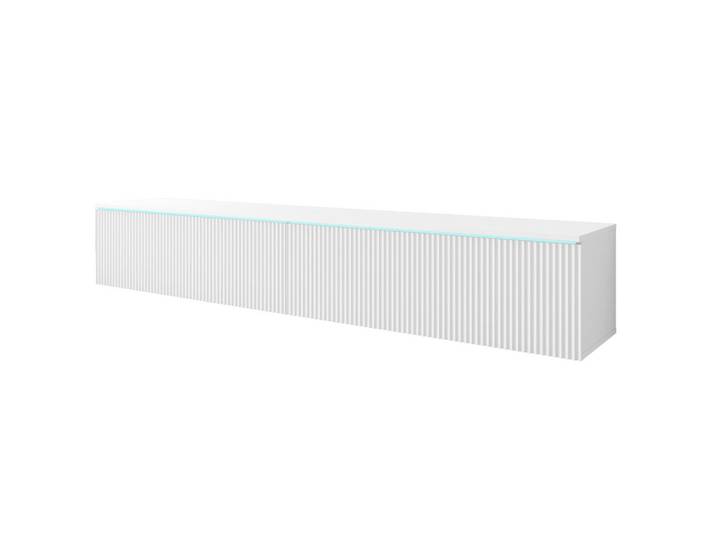 P & B Lowboard, Weiß, Kunststoff, kaltweiß, 180x30x33 cm, stehend, hängend, Beleuchtung, Wohnzimmer, Wohnwände, Lowboards, Lowboards stehend