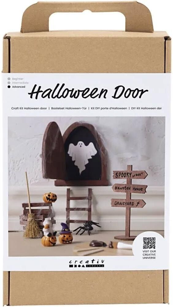 Kreativset CREATIV COMPANY "Halloween Wichteltür 12-teilig", bunt (mehrfarbig, orange, schwarz), Kreativsets, Kreativset mehrfarbig, orange, schwarz Einheitsgröße