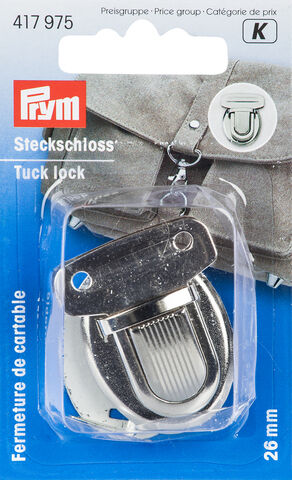 Prym Steckschloss für Taschen, Größe: 26 x 35 mm, Farbe: silber