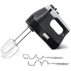 Briebe Elegance Handmixer Handrührgerät Konditorei-Spezial 5 Geschwindigkeiten + Turbo, HM1174BLK, Schwarz