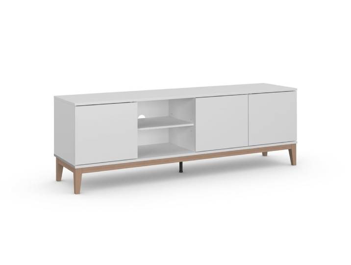 Meuble tv avec 3 portes blanc
