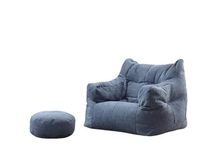 Xumh2024-3 Sitzsack Einzel-Lazy-Sofa-Sitzsack-Stuhl mit Rückenlehne, Lounge-Sessel for Schlafzimmer, Erkerfenster(Blue)