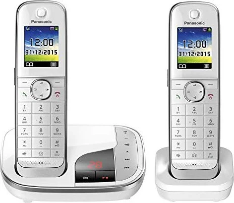 Panasonic KX-TGJ322GW Duo-DECT Schnurlostelefon mit AB weiß
