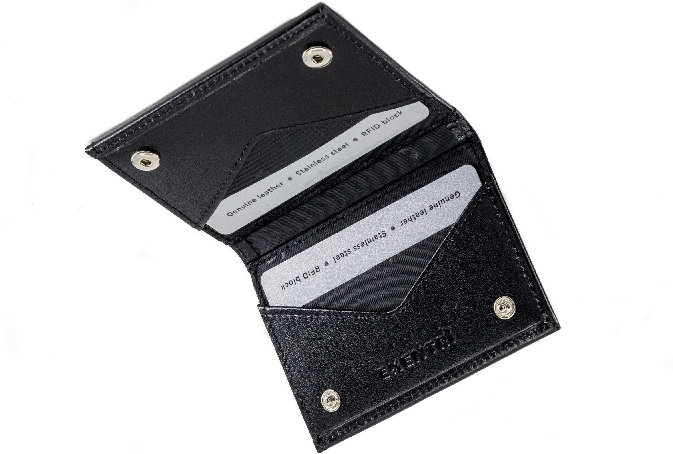 Geldbörse "EXENTRI Miniwallet", Herren, schwarz (noir), Leder, Nylon, Kleinlederwaren Geldbörse noir Einheitsgröße