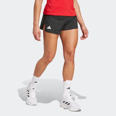 Laufshorts ADIDAS PERFORMANCE "ADIZERO ESSENTIALS RUNNING SPLIT", Damen, Gr. XL, N-Gr, schwarz (schwarz, normal, gr.), Obermaterial: 100% Polyester, Hosen