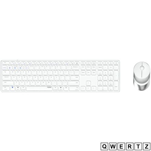 Rapoo 9850M Weiß QWERTZ Kabelloses Multi-Mode-Deskset