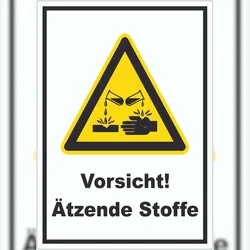 HB-Druck Vorsicht Ätzende Stoffe Aufkleber A4 (210x297mm)