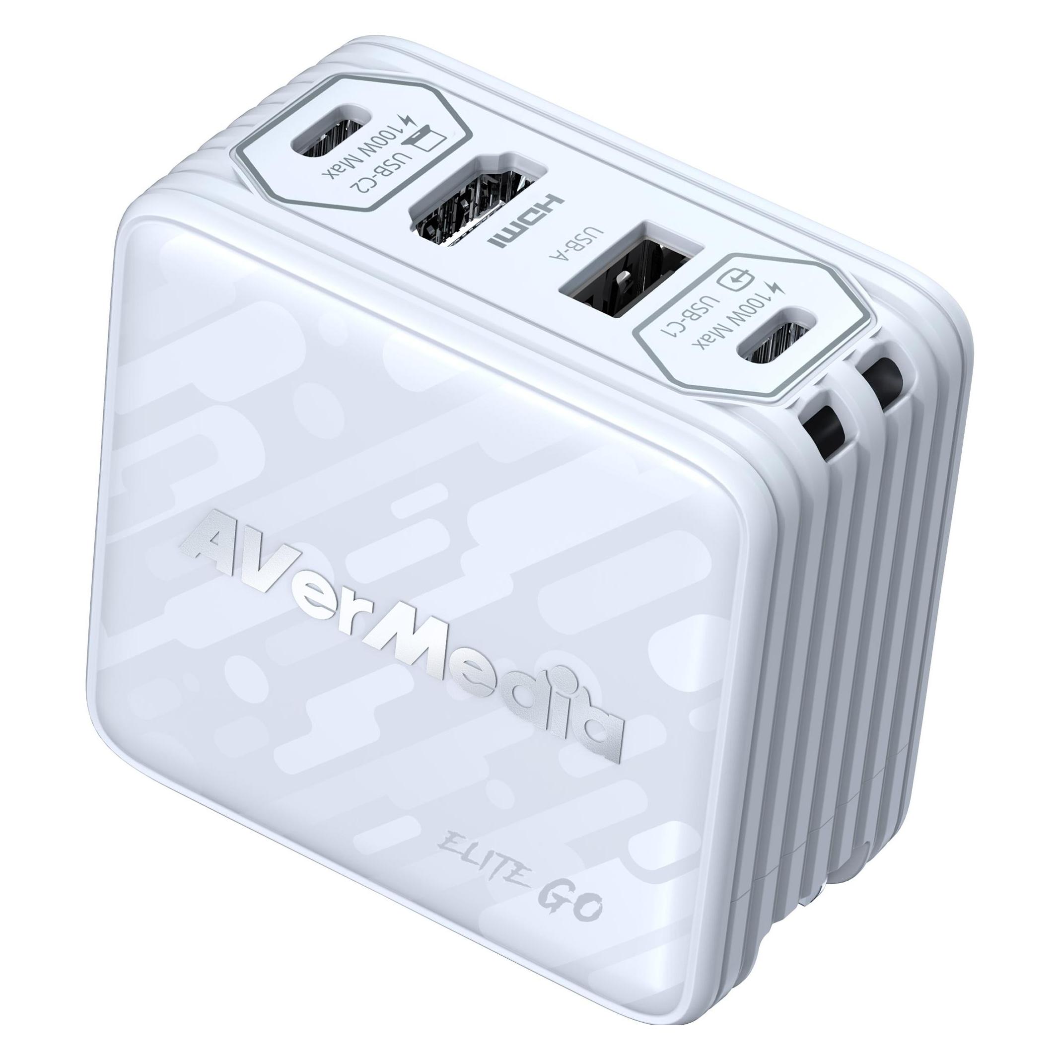AVerMedia Ladedock, EliteGO (GC313Pro) White, 100W GaN, HDMI (Mac, Windows) (40AAGC313AWS)
