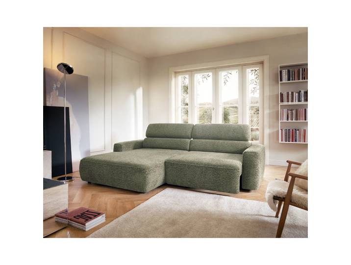 Ecksofa Fando mit elektrisch ausziehbarer Sitzfläche, L-förmig,