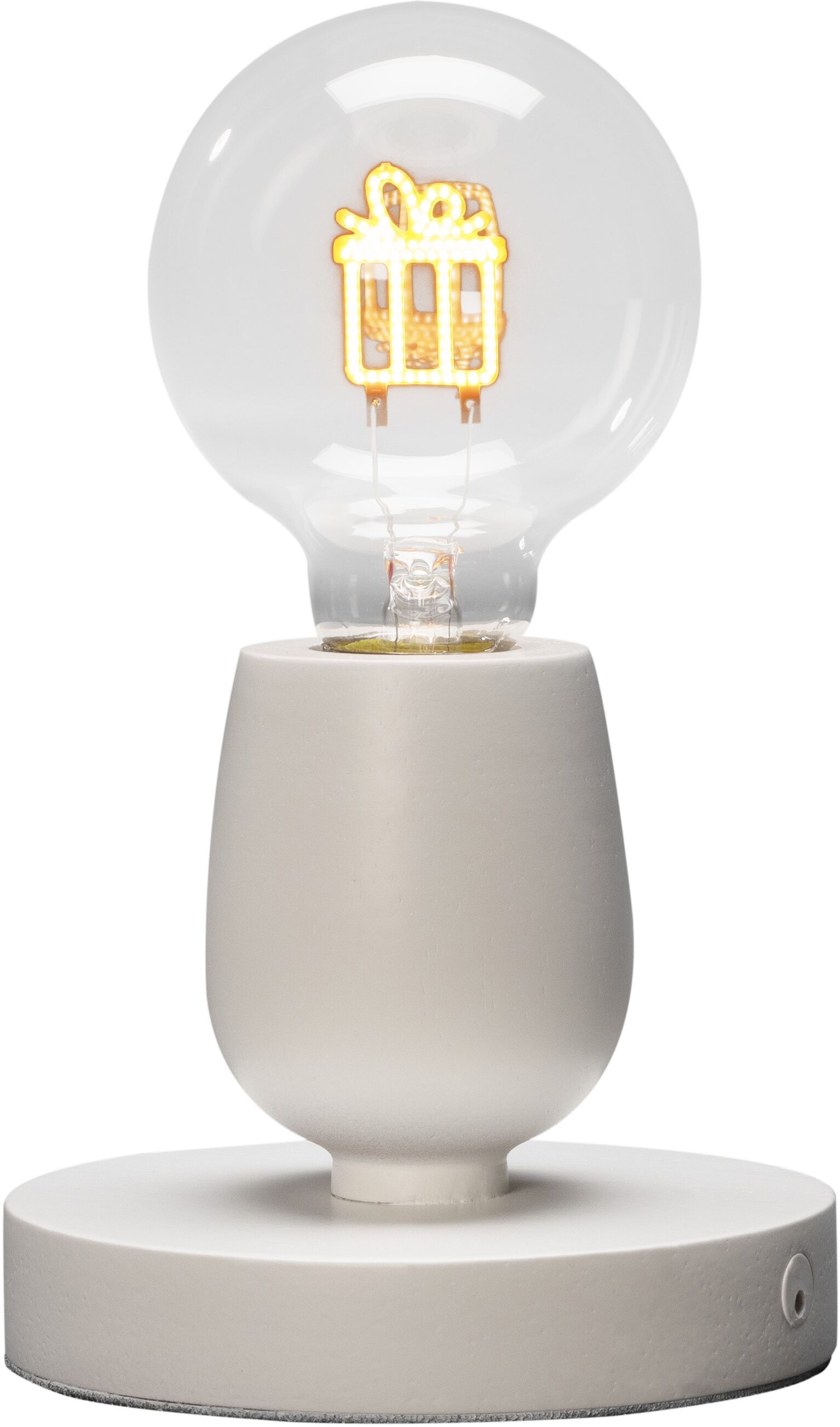 KONSTSMIDE LED Tischleuchte "Geschenk, Weihnachtsdeko", weiß, H: 19,5cm, 1 Stk., Leuchten, mit 6h Timer, 1 bernsteinfarbene Diode, LED Tischleuchte