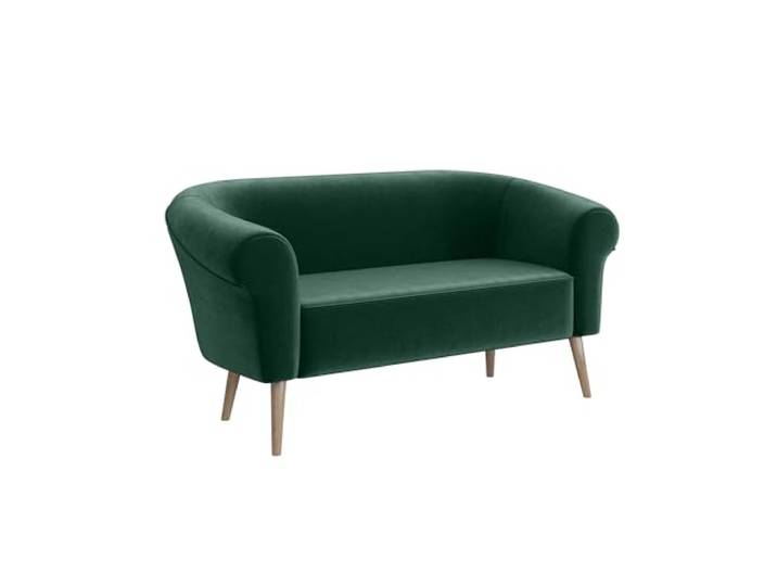 MEBLINI Mini Sofa 2-Sitzer für Wohnzimmer - Mini Lounge für Zwei Personen - Küchensofa - Sofa Klein - Emilia - 2 - Grün Samt