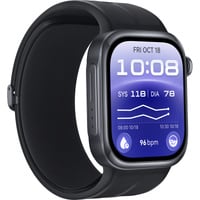 Watch D3 (Riva-B10), Smartwatch schwarz, schwarzes Armband aus synthetischem Kautschuk