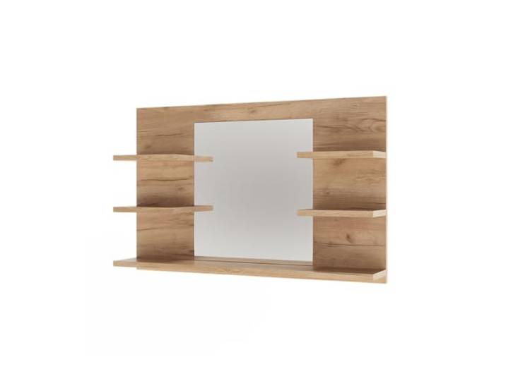 Vicco Badspiegelschrank Wilbur , Goldkraft Eiche 78 x 50 cm 5 Ablagefächer · Spiegel und Stauraum kombiniert · Praktische Wandlösung · Für Kosmetik & Badutensilien