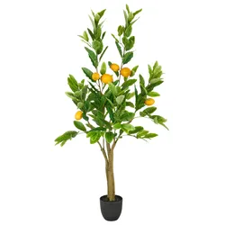 Kunstpflanze Zitronenbaum I Grün/Gelb