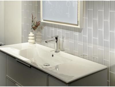 "Apollo tile 3"" x 12"" Colorway Glossy Warm Greige Glass Tile (5 sq ft/case) - 20 Pack"