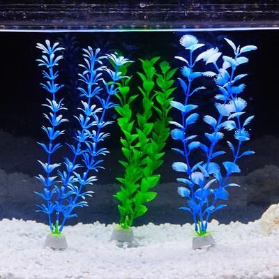 Youfap Market Artificial Aquatic Plants, Plastic Green Grass For Fish Tank Aquarium Decor green